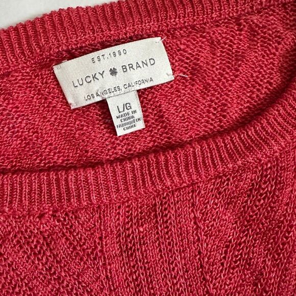 Lucky Brand Sleeveless Sweater Tank with Side Ties in Red Clay size Large - Picture 7 of 8